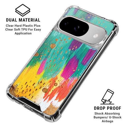 Turquoise Brush Stroke by Etta Vee Google Pixel 10 Clear Case